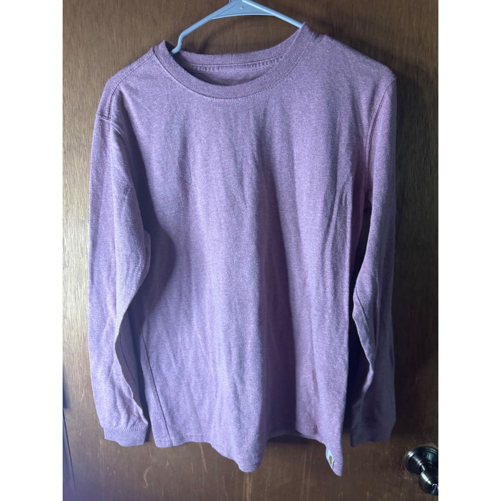 Carhartt Womens Original Fit Long Sleeve Logo Graphic T-Shirt Pink Mauve M 8-10